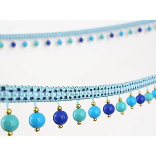 12meters Braided Candy Beading Tassel Fringe Trimming Lace Ribbon Curtain Trim Applique for Home Clothes Decorated Sewing T2734