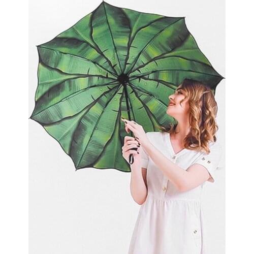 Fashion Banana Leaf Umbrella Rain Women Protection Umbrella for Men Women Windproof Foldable Umbrellas
