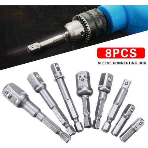 8 pcs Extension Bar Socket Bit Adapter Set For Home Tools Parts Hex Impact Drill Bits Driver Extension Bar Wrenches