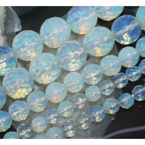 New 4MM 6MM 8MM 10mm 12MM Faceted Sri Lanka Moonstone Loose Beads Rould Natural Stone Fashion Jewelry 15inch Wholesale Price