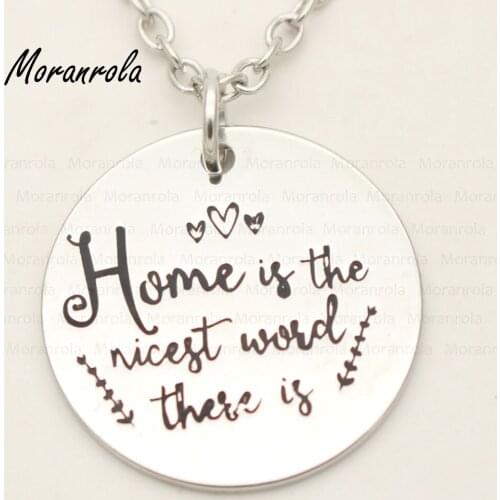 New arried "Home is the nicest word there is "Copper necklace Keychain,charm Mothers Day gift Home sweet home charm family gift