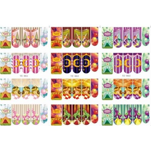3 PACK/ LOT WATER TRANSFER DECAL NAIL ART NAIL STICKER FULL COVER CARTOON CIRCUS ELEPHANT TIGER YE61-63