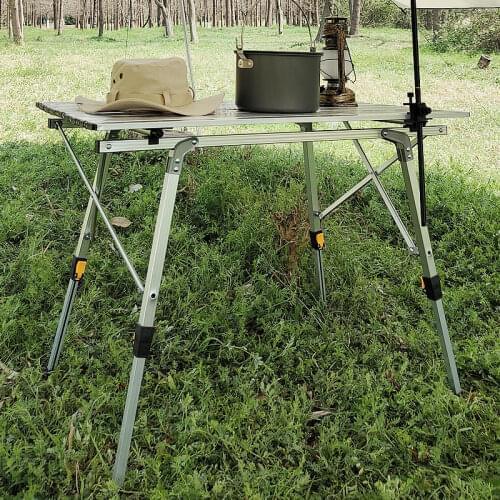 Portable Aluminum Alloy Ultra-Light Foldable Outdoor Dining Table Family Party Barbecue Camping Table