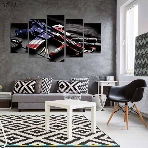 Drop shipping 5 sets/panels AMERICAN RIFLE Print on Canvas large canvas painting for bedroom Wall Art for Home Decor