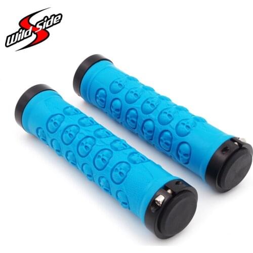 Hot Sale Cycling Bike Grips Skull Style MTB Road Lockable Aluminium Alloy Rubber Cycling Grip for 22.2mm Handlebar Bicycle Parts