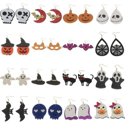 Halloween Series Earrings Horror Funny Skull Pumpkin Felt Cloth Earrings Ghost Festival Earrings Factory Direct Sales