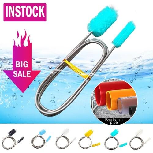 Tube Cleaning Brush Aquariums Double Head Brush Flexible Fish Tank Filter Pump Hose Pipe Brushes Cleaner Pet Cleaning Supplies