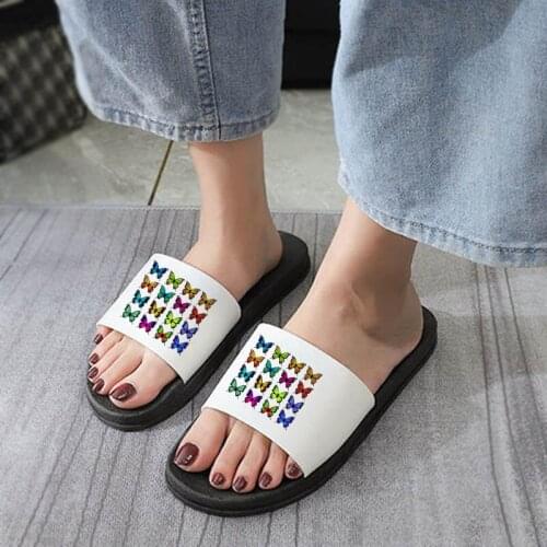 2021 Women Slipper Aesthetic Butterfly Pattern House Slippers Non-slip Comfort Slippers for Women Beach Flip Flops Plus Size 41