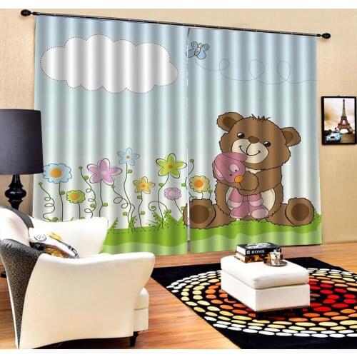 Kids curtains Customized size Luxury Blackout 3D Window Curtains For Living Room cartoon curtains