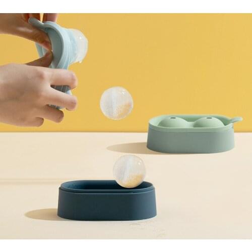 2 hole ice ball silicone mold food grade silicone ice tray ice maker whiskey ice cube making tool to send funnel
