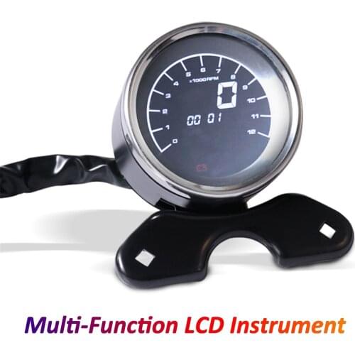 Motorcycle 12V LED Digital Odometer Speedometer Tachometer Moto LCD Instrument for Honda Yamaha Suzuki Cafe Racer Bobber Touring