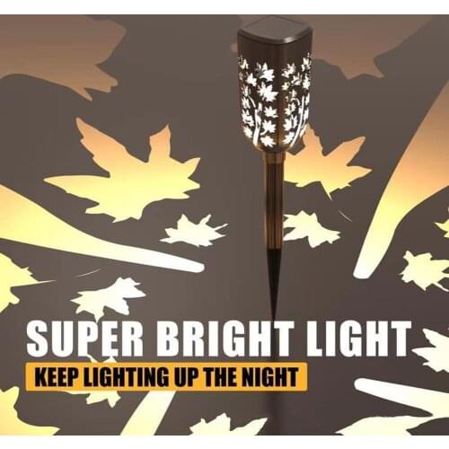 LED Solar Lantern Light Hollow Maple Projection Lawn Pile Light Waterproof Garden Lawn Street Christmas Decoration Light