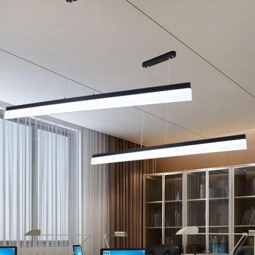 LED Pendant Lights for Office Corridor Aisle Dining Room Living Room Long Strip Lamp Modern Home Lighting Fixture WJ508