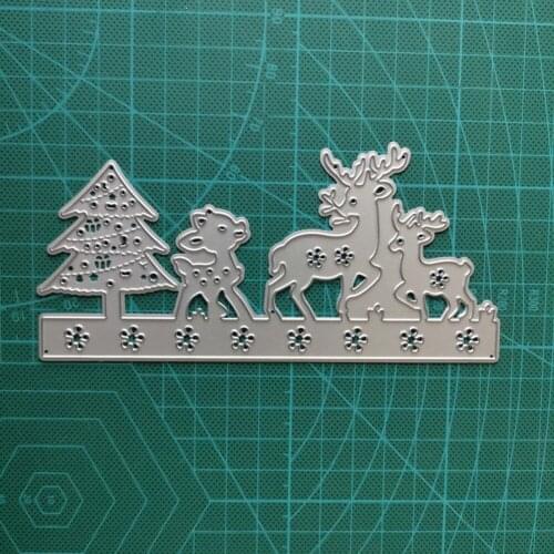 Elk Deer Tree Cutting Die Embossing Stencil Snowflake Decoration Template Mold DIY Paper Art Handcraft Scrapbook Bookmark Card