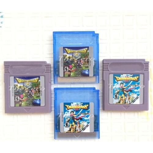 Video Game for 16 Bit Cartridge Game Console Card Super Dragon Warrio Series 1 + 2/3 Blue/Gary Shell