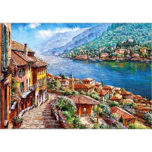 Needlework for embroidery DIY French DMC High Quality - Counted Cross Stitch Kits 14 ct Oil painting - Lake Como