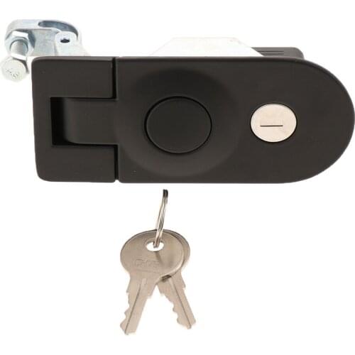 Powder Coated Zinc Alloy Compression Latch with 2 Keys, 1.14-1.77 inch (29-45mm) Grip Range, Black