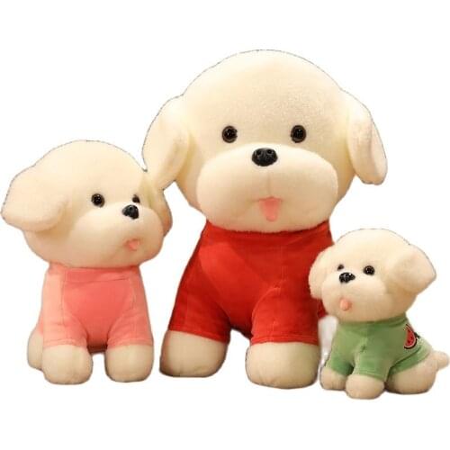 1pc 25/35/45cm Kawaii Teddy Dog Plush Toys Lovely Animal Dog Wears Sweater Dolls Soft Stuffed Pillow for Children Birthday Decor