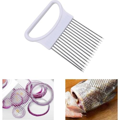 1PC Onion Cutter Stainless Steel Needle Plastic Handle Steak Tenderizers Meat Floss Pins Fruit Vegetables Kitchen Tool