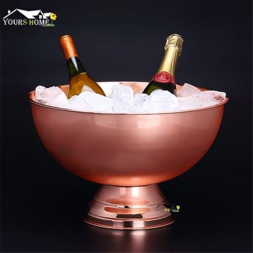 1 Piece 13L Stainless Steel Ice Bucket Wine Champagne Granule Tube Champagne Barrel Ice Wine Barrel Barware