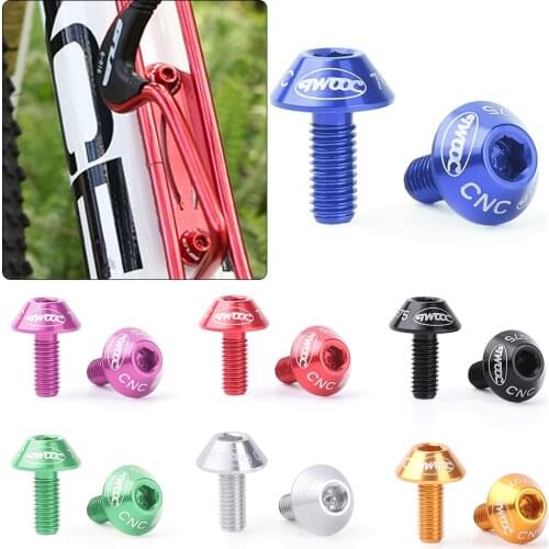 2Pcs/Set Colorful Alloy Mountain Bike Water Bottle Holder M5x12mm Cage Screw Bolts Durable Bicycle Water Bottle Accessories