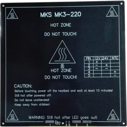 3D Printer Aluminum MK3 PCB HeatBed Updated High Temperature 110 Degree 220x220x3mm Dual Power Heat Bed Alu HotBed