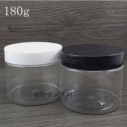 Free Shipping 180g Clear Lucency Plastic Empty Bottle jar Screw Lid clear lucency Clear Empty Cosmetic Containers Plastic Bottle