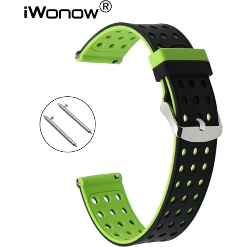 Quick Release Silicone Rubber Watch Band for Gear S2 Classic R732 R735 Moto 360 2 42mm Men Pebble Time Round 20mm Wrist Strap