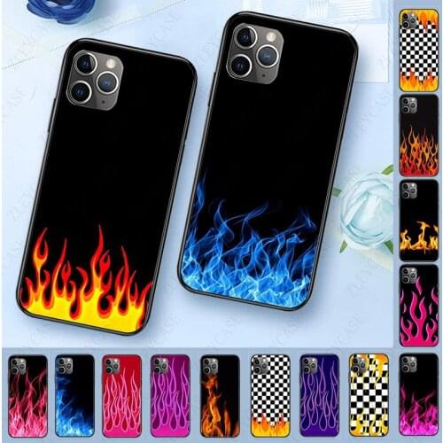 Colorful flame fire transparent soft Phone Case Shell For iphone 11pro max X XS 5s 6splus 7 8plus SE 2020 xr xsmax Cover