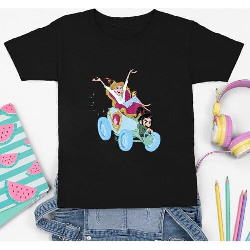 Children T-shirts Vanellope Cartoon Printing Disney Color Series T Shirts Kids Fashion Outdoor Summer New Products Dropship Top
