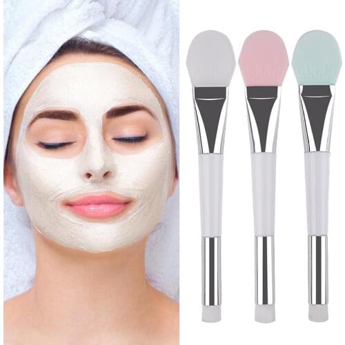 1pcs Soft Silicone Masks Brush Double Ended Makeup Foundation Mud Mixing Applicator Facial Skin Care Mask Brushes Beauty Tools