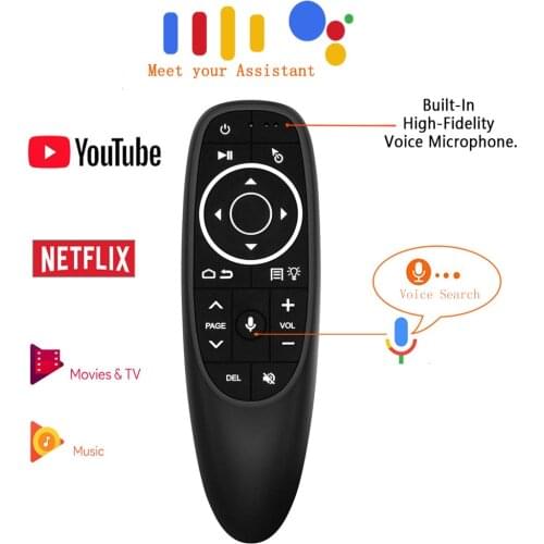 G10S Voice Remote Control 2.4G Wireless Air Mouse 2.4G Wireless Gyroscope IR Learning for Android TV Box H96 Max X3
