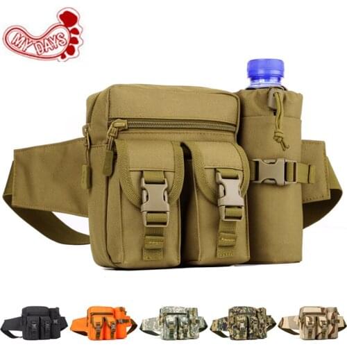 Outdoor Multifunctional Tactical Waist Bag Men Hunting Belt Waist Pack EDC Utility Bag with Water Bottle Carrier Riding Hiking