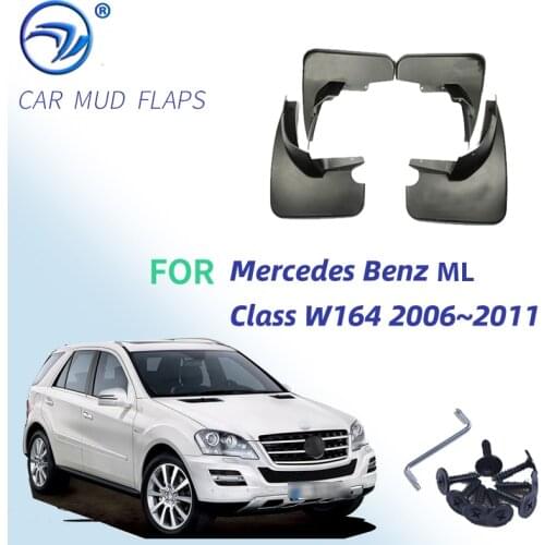 Accessories Set Molded Mud Flaps for Mercedes Benz ML Class W164 2006~2011 2009 2010 Mudguard Splash Guards Fender Mudflaps