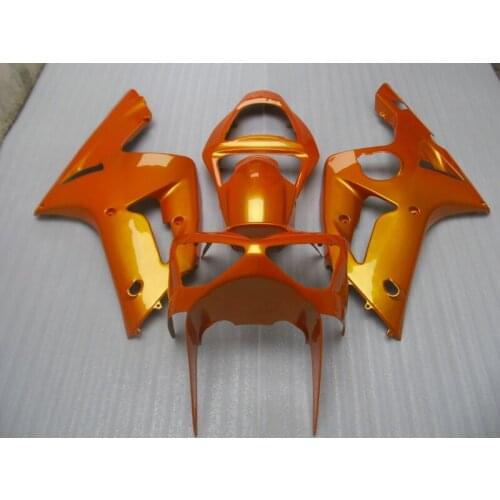 Aftermarket bodywork fairing kit for Kawasaki Ninja ZX6R 03 04 gold injection mold fairings set ZX6R 2003 2004 OT04