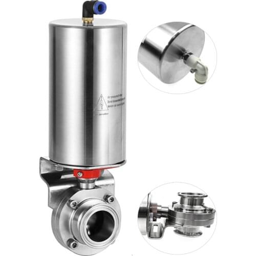 Stainless Steel Spring Return Pneumatically Actuated Butterfly Valve With Silicone Seat Material