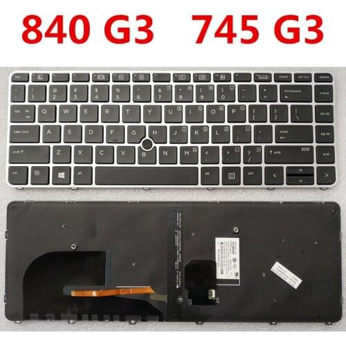 Orignal Laptop Backlit Keyboard for HP Elitebook 820 G3 745 G3 Genuine for HP 820 G1 725 G3 840 G3 Notebook Keyboard 840 G3