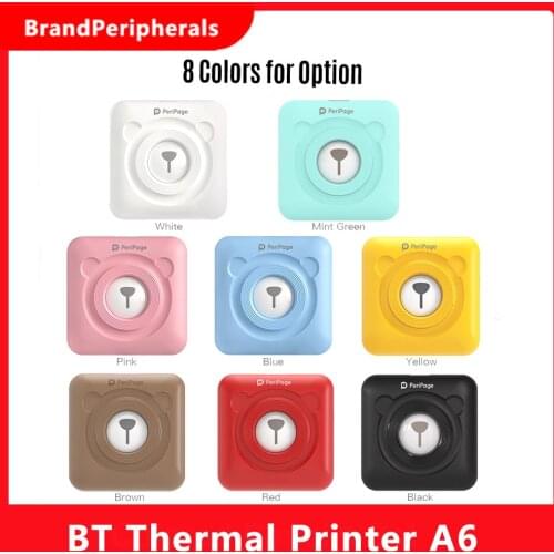 PeriPage A6 Portable Thermal Printer Paper Photo Pocket Printer 58mm Printing Wireless Connect Mini Printer 10 days deliver