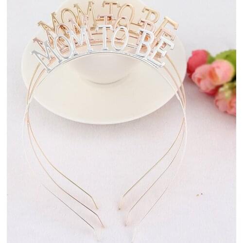 Rose Golden Silver Color Mom To Be Tiara Crown Headband for Baby Shower Boy Girl Gender Reveal Party Announcement Decorations