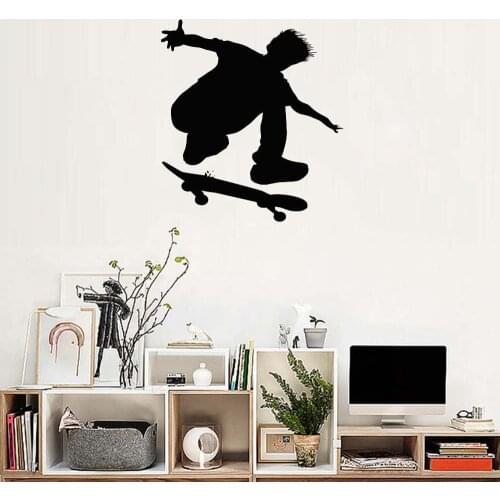 Skateboard Ride Boys Decals Wall Stickers For Kids Rooms Fun Teenager Room Art Mural Decor Waterproof Removable Wallpapers LC175
