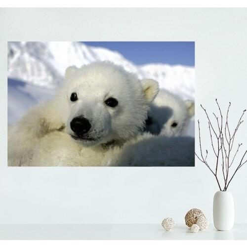 Modern Picture Polar Bear Poster Paintings For Living Room Wall Art Canvas Fabric Cloth Decoration Poster Wall Art Unframed