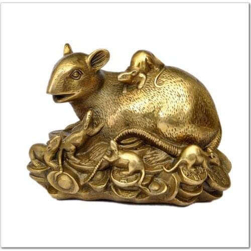 A special offer money in nine copper ornaments in fortune copper copper transporter Wangcai Zodiac rat mouse