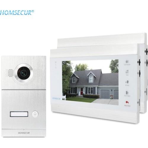 HOMSECUR 4 Wire 7" Video Door Intercom System with 170 Wide View Angle Waterproof AHD Camera Call Transfer Motion Detection