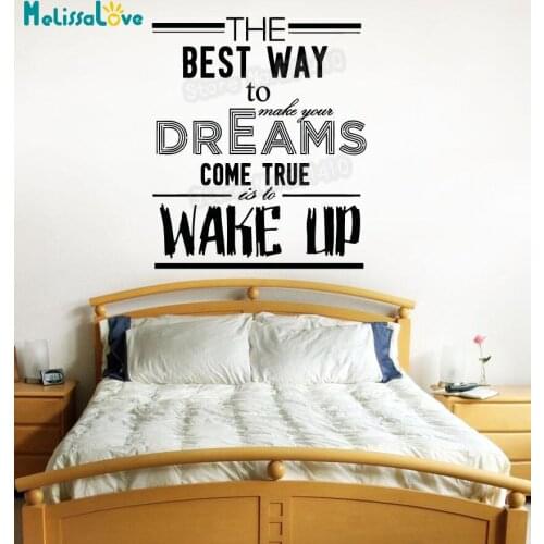 Vinyl Wall Sticker Make Your Dreams Come True Quote Decals Home Decor For Living Room 3D Self-adhesive Art Murals Gift YY868