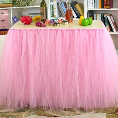 Tutu Tulle Table Skirt Wedding Party Tulle Tableware Cloth Baby Shower Birthday Table Skirt Event Banquet Table Skirting Decor