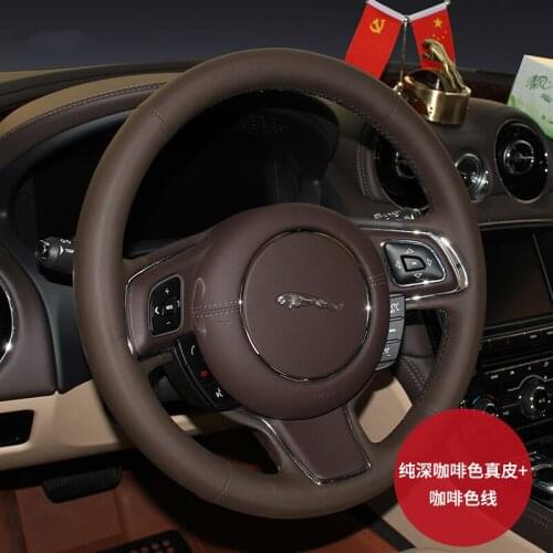 Suitable for Jaguar XFL XE XJL F-PACE XKR hand-stitched suede steering wheel cover