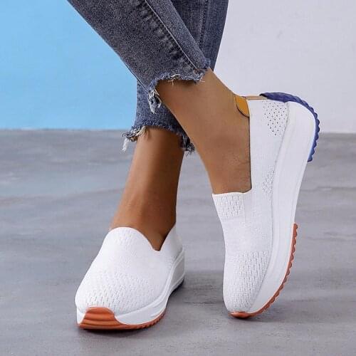 TELOTUNY Womens sneakers 2021 Women Outdoor Mesh Casual Vulcanized Shoes Slip On Platform Breathable Mountaineering Sneakers