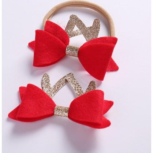 1PC Kids Girls Headbands Christmas Gifts Hair Accessories Baby High Elastic Cute Hairpins Hair Bands Kids Girls bow Head Bands