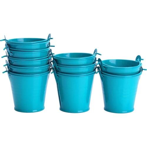 10 Candy Box Baby Shower Wedding Party Favors Souvenir Gift Pails Metal Mini Packaging Bucket with Handle DIY Decor Storage Pots