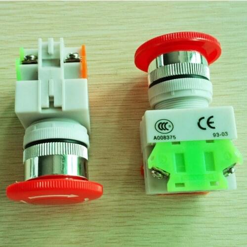 10PCS Emergency Stop Switch Push Button Mushroom Pushbutton Switches NEW Free Shipping